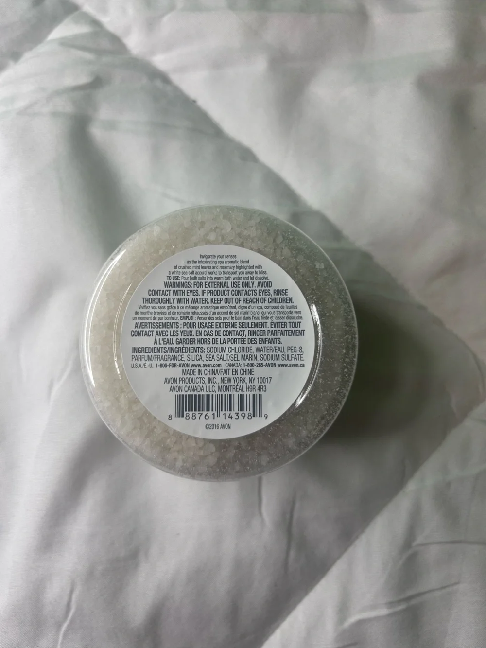 Avon Planet Spa Perfectly Purifying Bath Salts - Silver & White NEW